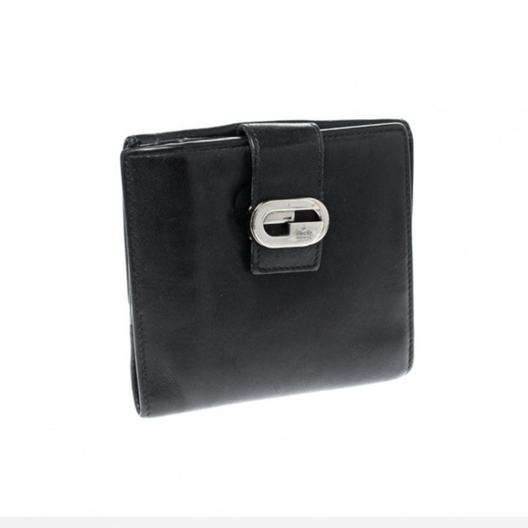Gucci Black Leather Bifold Wallet w/ Silver Snap | Made in Italy - Picture 4 of 8